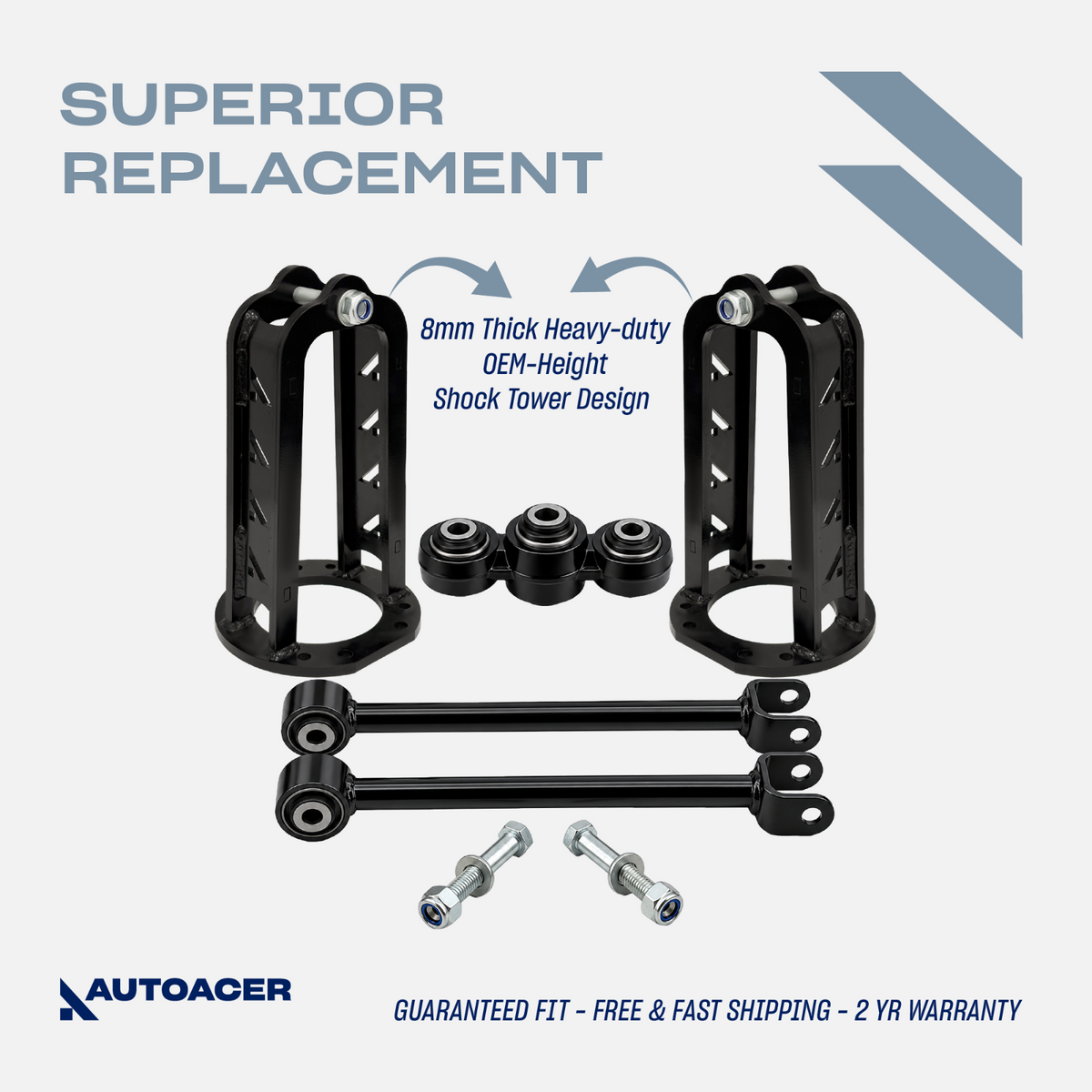 AUTOACER 5p Rear Watts Linkage Front HD Shock Turrets For Land Rover Discovery 2