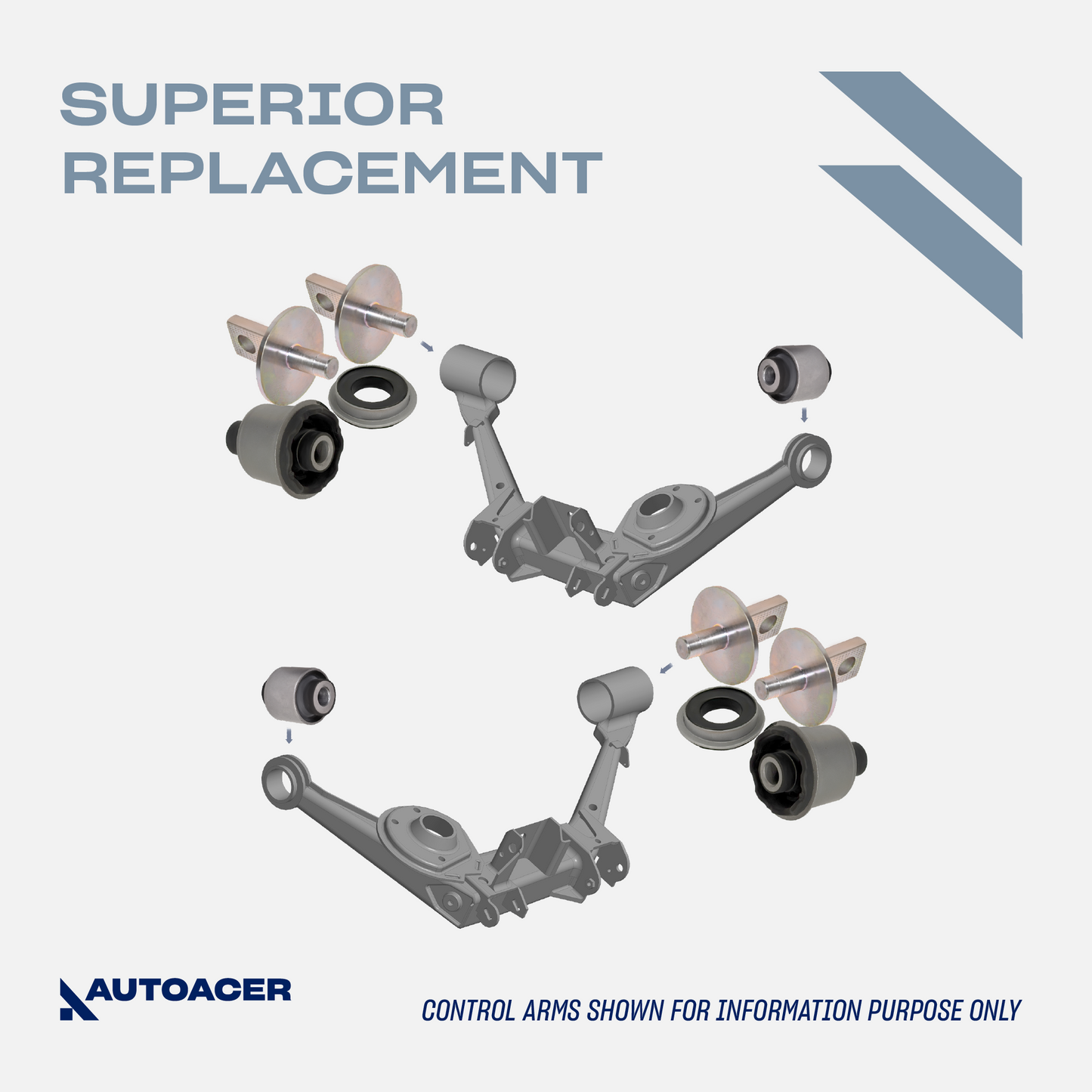 AUTOACER - 4p Rear Trailing Control Arm Bushings for Honda Civic Hatchback 2005 - 2011, Saloon / Sedan 2005 - 2016