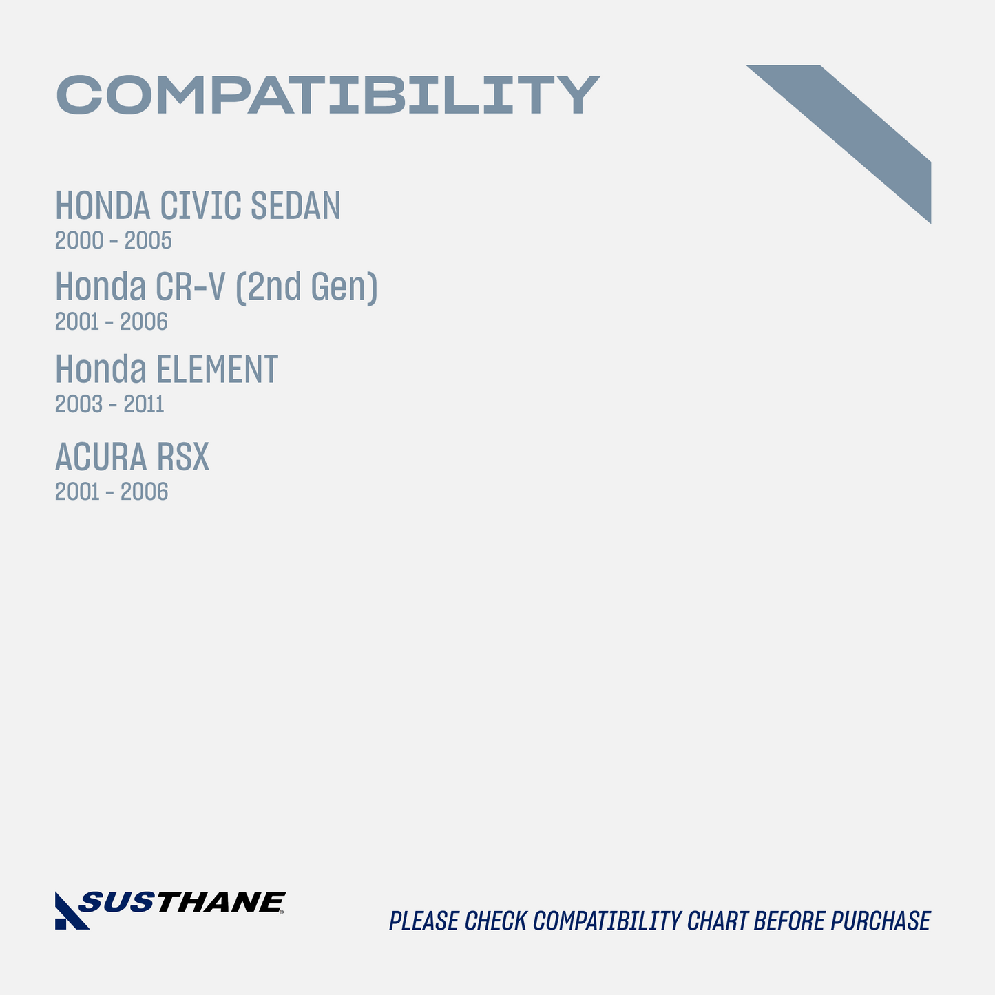 AUTOACER - 4p Front & Rear Leveling Lift Kit 1.6" PU Spacers for Honda Civic Sedan 2000 - 2005, CR-V 2001 - 2006, RSX 2001 - 2006, Element 2003 - 2011
