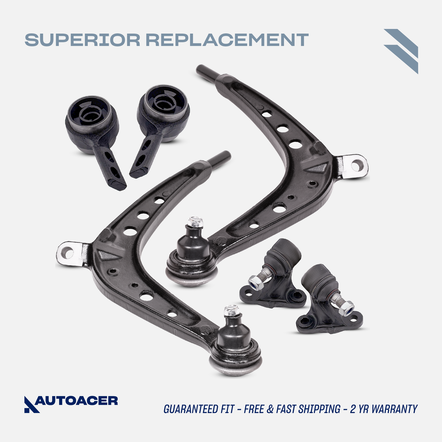 AUTOACER - 6p Front Lower Control Arms, Inner Ball Joints & Bushings Fitted into the Retainer Bracket For BMW 3 Series E46 325Xi 330Xi 330xd 2000-2005