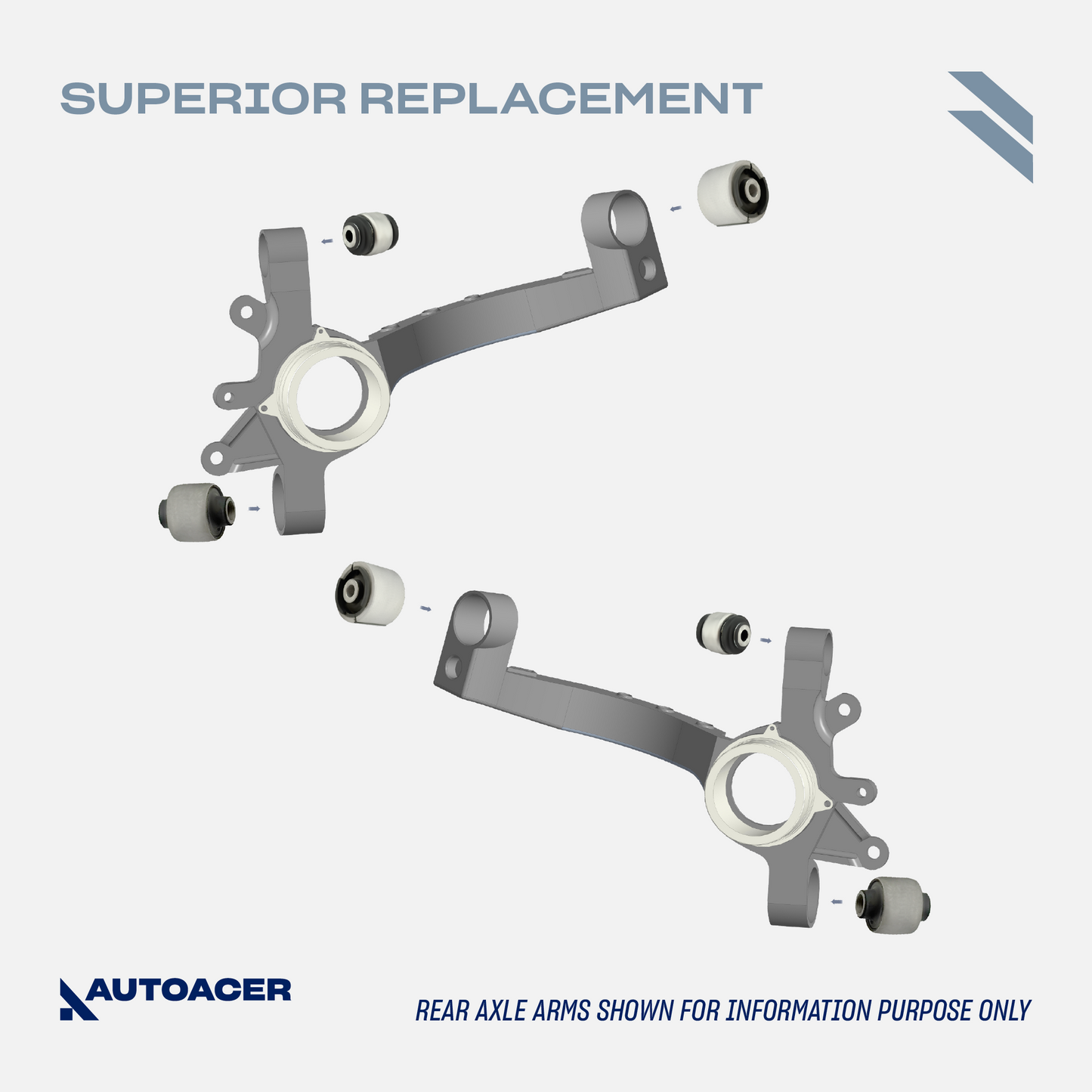 AUTOACER - 14p Front & Rear Track Control Arms, Bushings, Ball Joints For BMW 3 Series E46 325xi / 330xd / 330xi 2000 - 2005