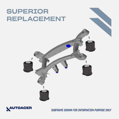 Rear Bushing Kit 4 Pcs - Rear Axle Subframe Mount/Bushings (All Four Sides) for BMW E53 (X5) 2000-2006, E71, E72 (X6) 2008-2014