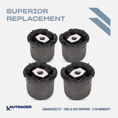 Rear Bushing Kit 4 Pcs - Rear Axle Subframe Mount/Bushings (All Four Sides) for BMW E53 (X5) 2000-2006, E71, E72 (X6) 2008-2014