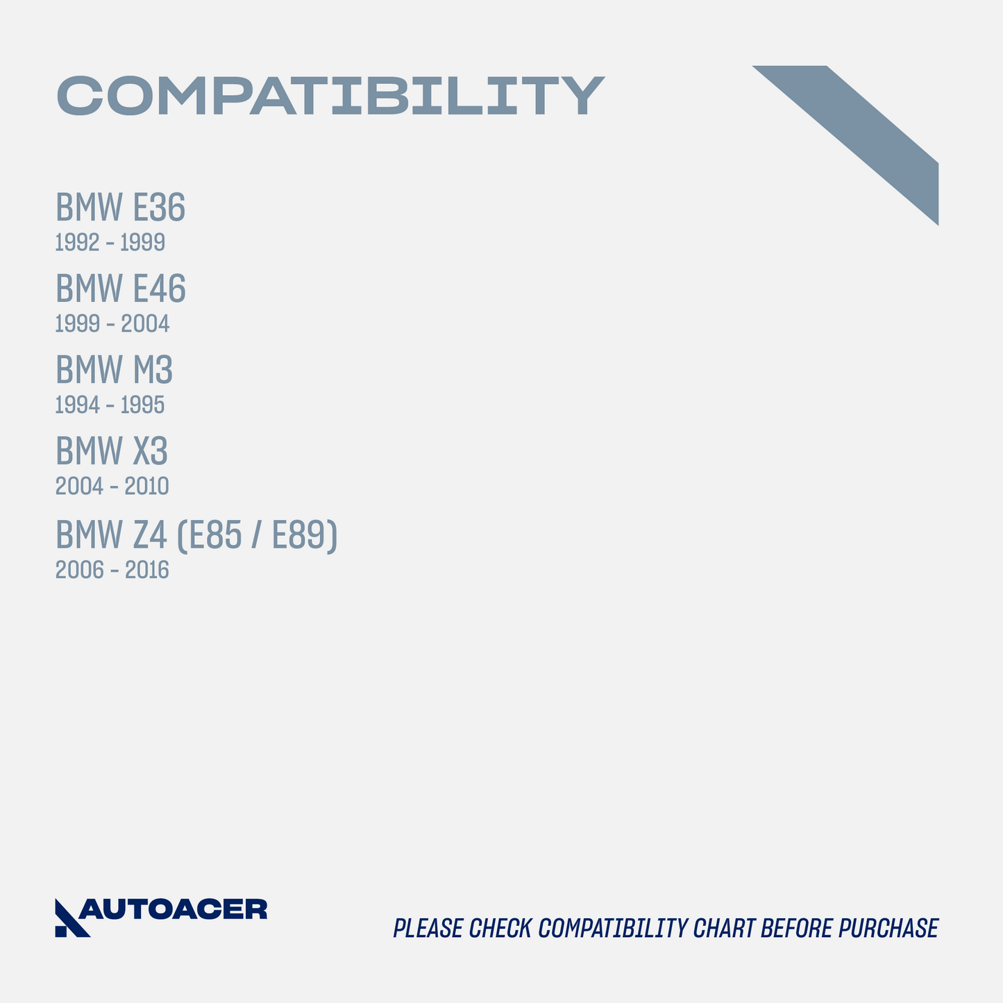 AUTOACER - 2p Rear Axle Toe / Track Control Arms with Bushings Pre-Fitted For BMW 3 Series E361992 - 1999, E46 1999 - 2004, M3 1994 - 1995, X3 2004 - 2010, Z4 (E85 / E89) 2006 - 2016