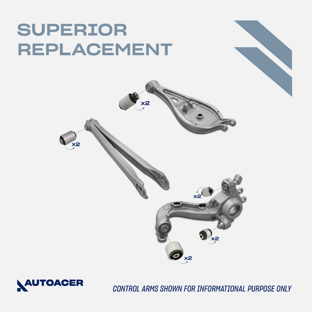 AUTOACER 10p Rear Upper Lower Track Trailing Wishbone Arm Bushes For BMW E46 E36
