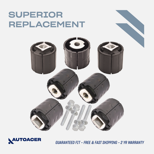 AUTOACER - 11p Rear Axle Subframe Bushings & Hex Bolts 14x1.5 For BMW E60/61/63/64 Year 2003 - 2010