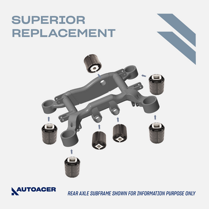 AUTOACER - 7p Rear Axle Subframe Mounts Bushes For BMW 5 6 Series E60 E61 E63 E64