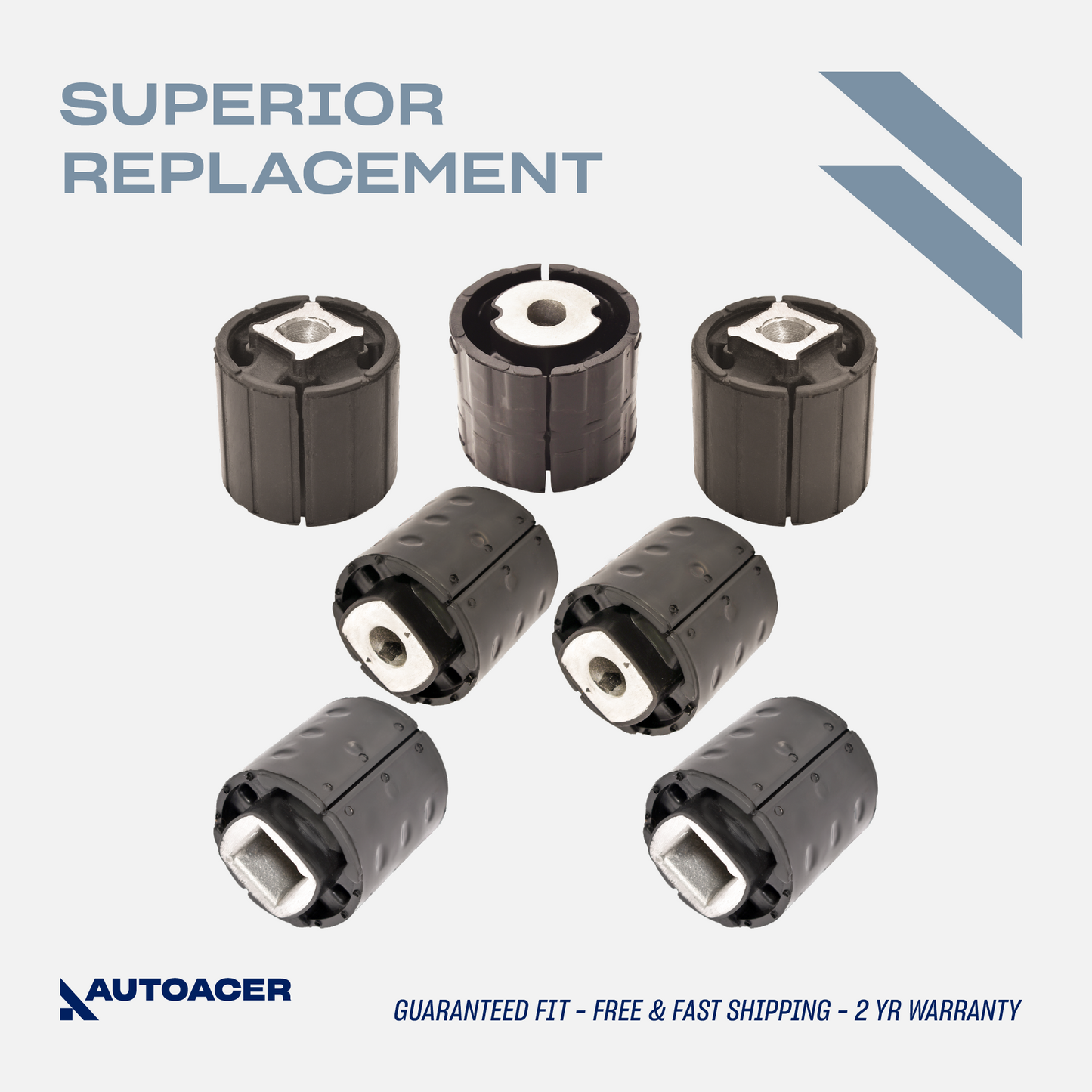 AUTOACER - 7p Rear Axle Subframe Mounts Bushes For BMW 5 6 Series E60 E61 E63 E64