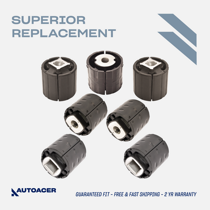 AUTOACER - 7p Rear Axle Subframe Mounts Bushes For BMW 5 6 Series E60 E61 E63 E64