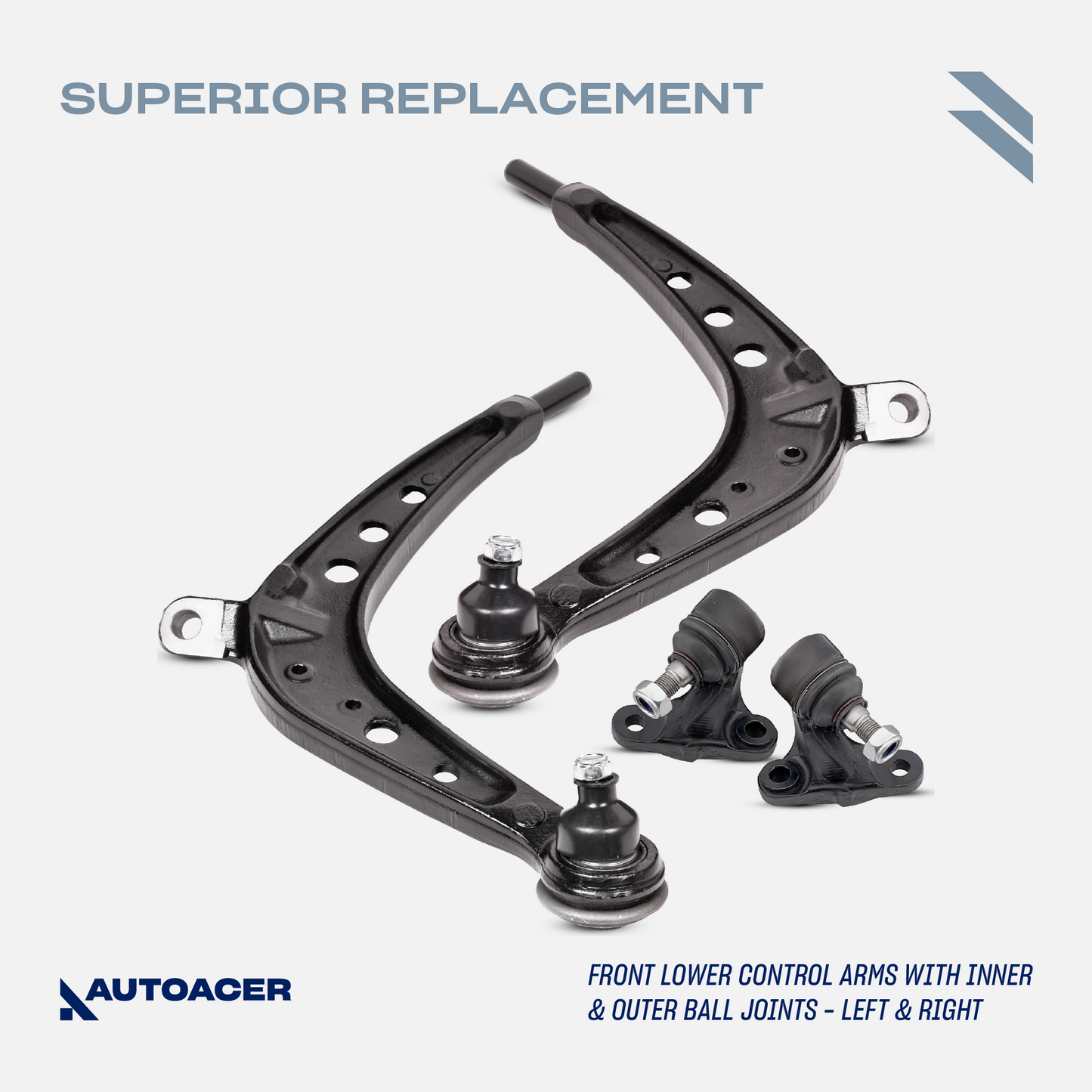 AUTOACER - 12p Control Arms with Inner Outer Ball Joints, Bushings, Stabilizer Links, Tie Rod Assembly & Steering Rack Boot Kit for BMW E46 325xi, E46 330xi 2001-2005