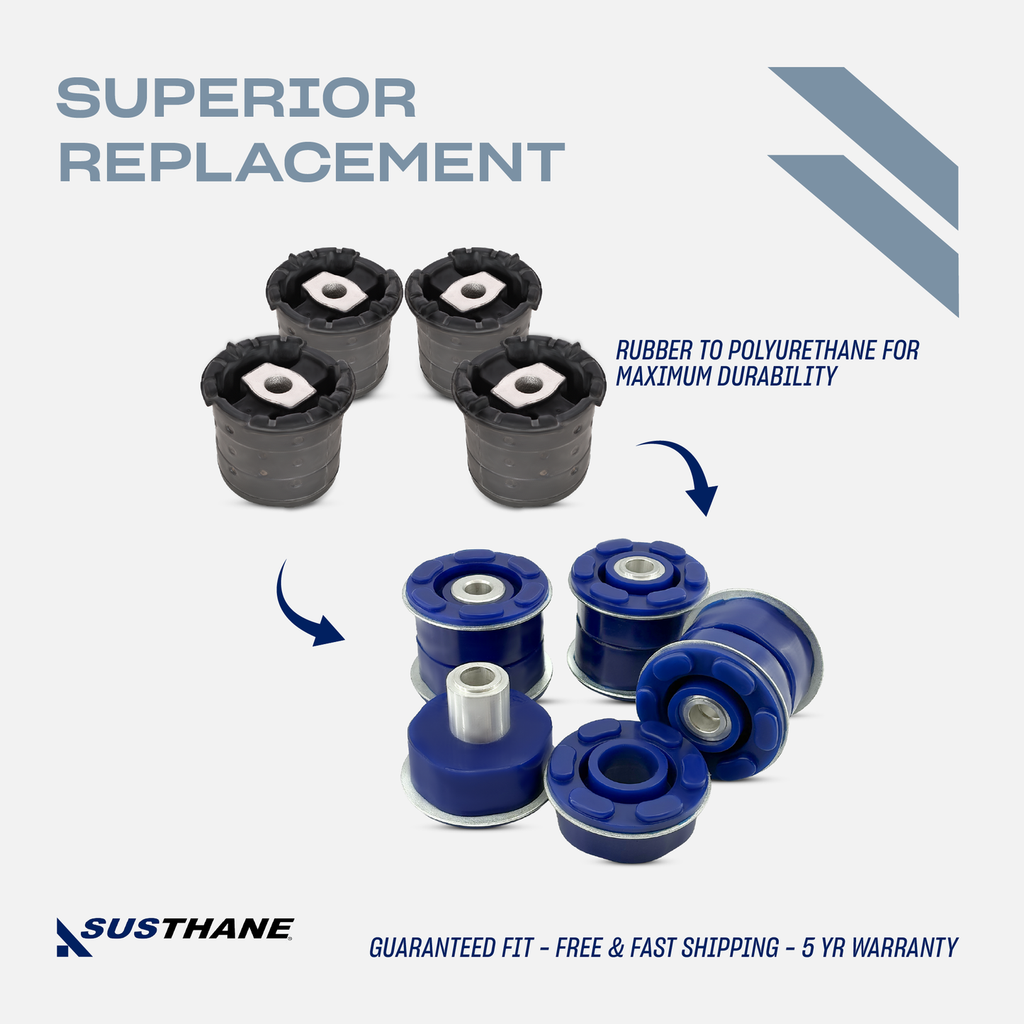 AUTOACER - 4p Rear Axle Subframe Polyurethane Mount Bushing Kit For BMW E53 X5 2000 - 2006