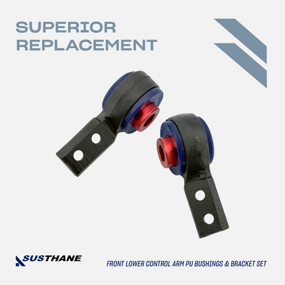 AUTOACER - Front Lower Control Arm PU Bushings Fitted in Retainer Bracket for BMW E46 325Xi, 330Xi