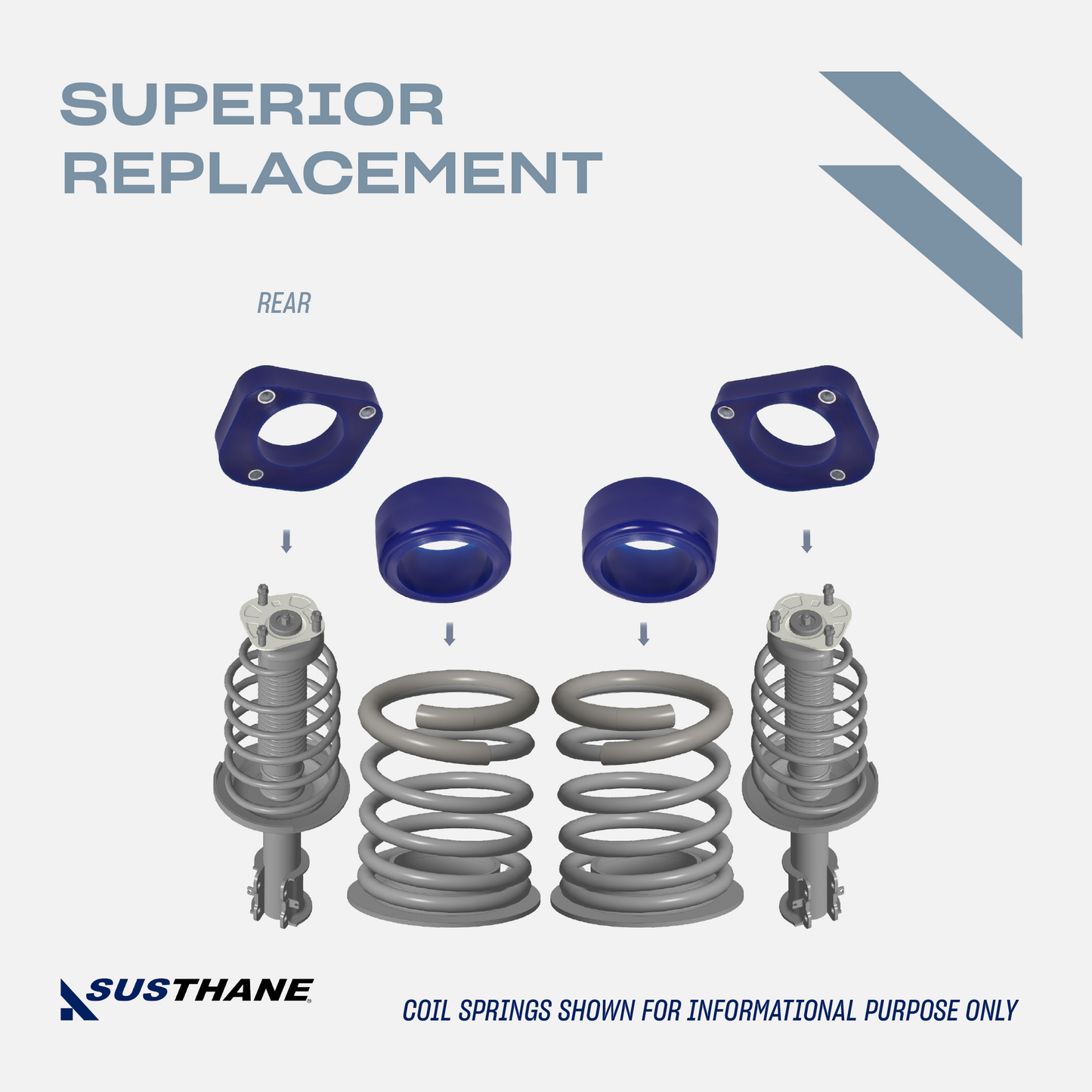 AUTOACER - Front Strut Spacers, Rear Coil Springs 12 Pcs, 30mm /1.2" Height made in very High-grade Polyurethane PU, Compatible with V70 XC 2000 - 2002, XC70 2003 - 2007
