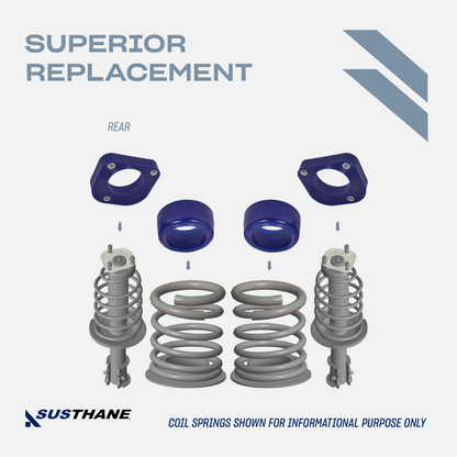 AUTOACER - Front Strut Spacers, Rear Coil Springs 12 Pcs, 30mm /1.2" Height made in very High-grade Polyurethane PU, Compatible with V70 XC 2000 - 2002, XC70 2003 - 2007