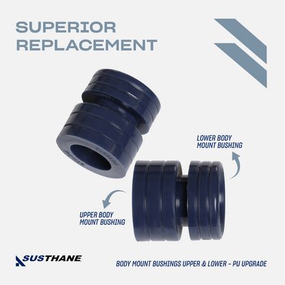 AUTOACER - 12p PU Body Mount Bushing Kit For Dodge Ram 1500 2500 3500 1994 - 2002 Standard Cab Models, 2WD / 4WD