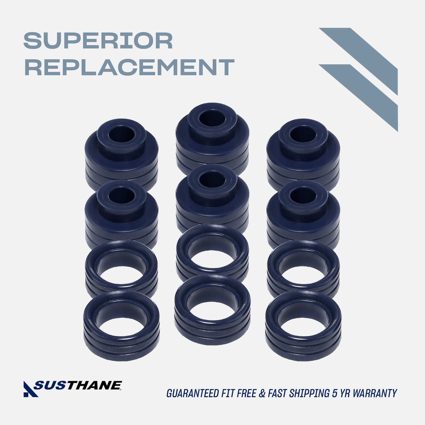 AUTOACER - 12p PU Body Mount Bushing Kit For Dodge Ram 1500 2500 3500 1994 - 2002 Standard Cab Models, 2WD / 4WD
