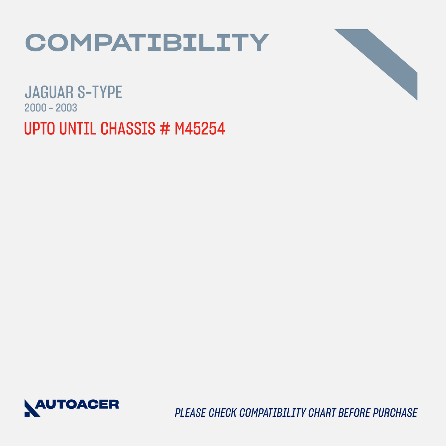 AUTOACER - 2p Front Lower Control Arm Bushing Kit for JAGUAR S-TYPE 2000 - 2003 Upto Chassis #M45254