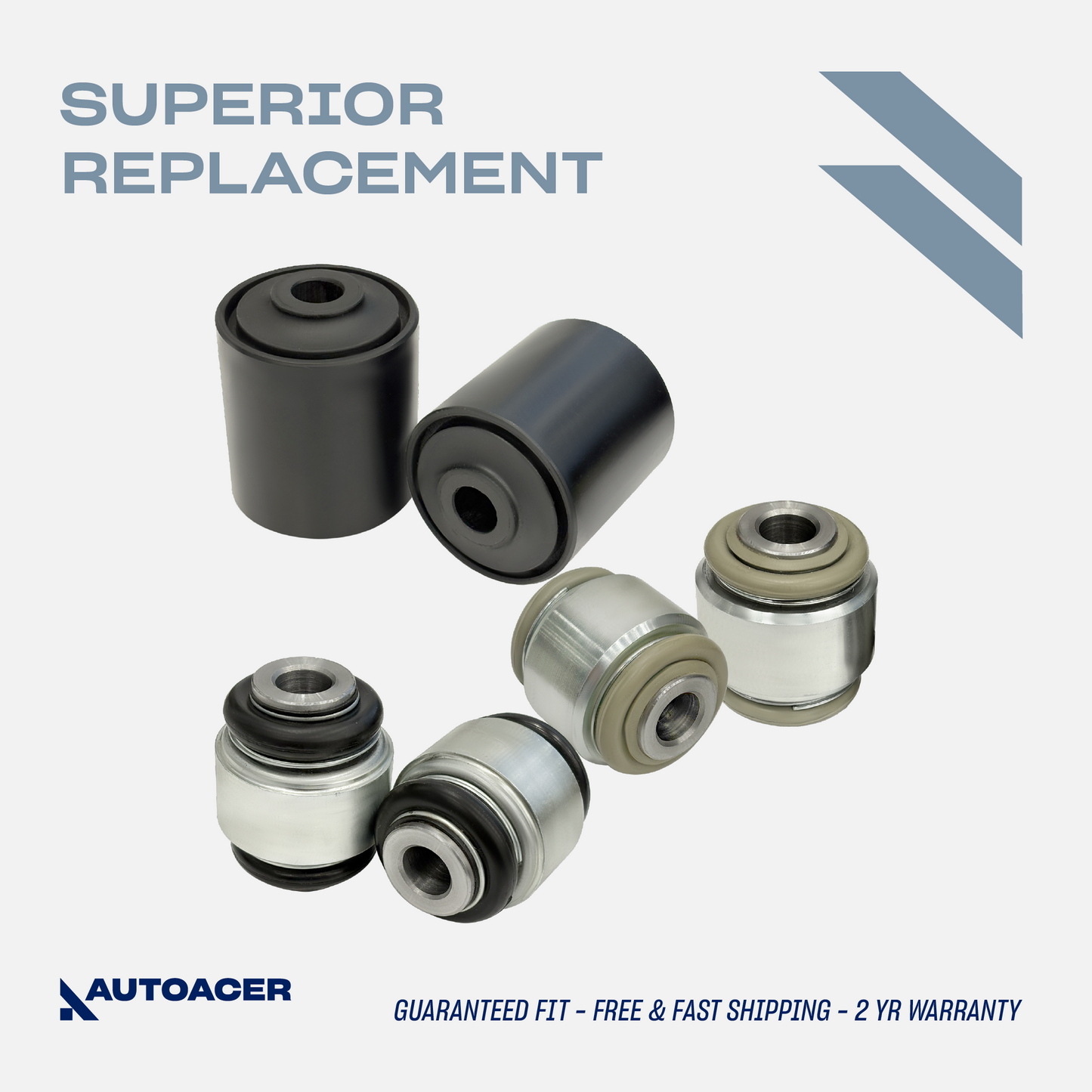 AUTOACER - Rear Lower Control Arm Bushings & Hydra Bushing Kit 6pc for S-Type X200, XJ8, XJR 