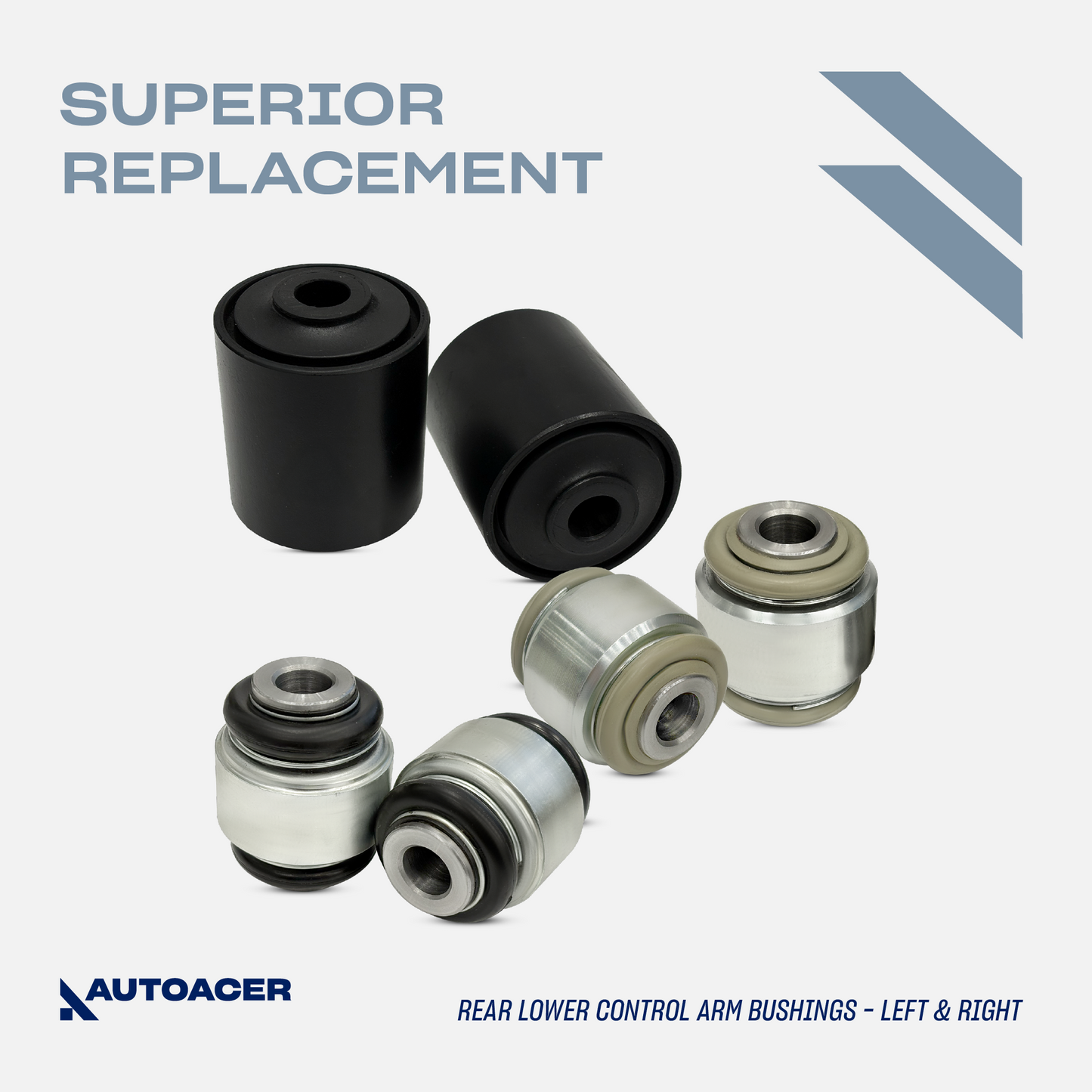 AUTOACER Rear Upper Control Arms with Ball Joints & Bushings Fitted & Rear Lower Control Arm Hydra Bushings 8 Pcs for JAGUAR S-Type X200 1999-2008 ; XJ8 XJR 2004-2009