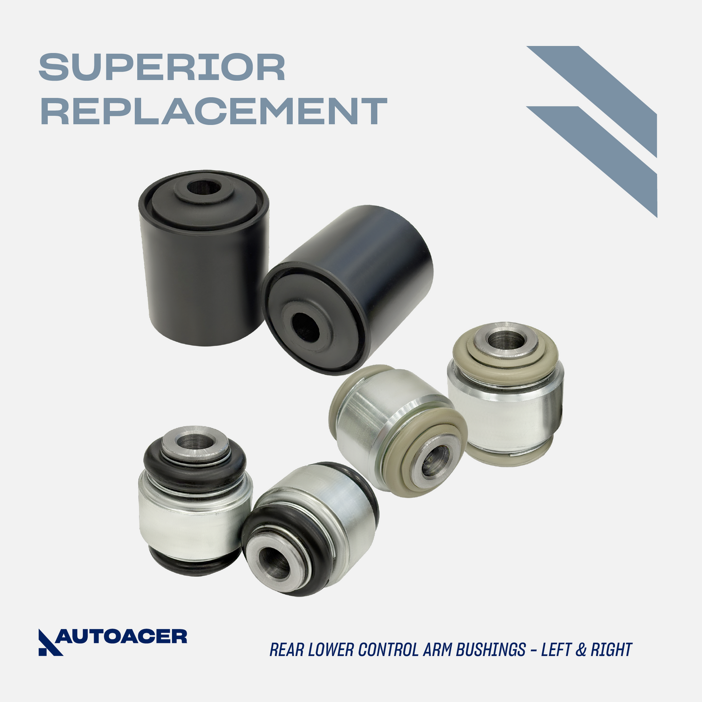 AUTOACER - 10p Rear Lower Control Arm Solid / Hydra Bushings, Stabilizer Bar Links & Tie Rods For JAGUAR S-TYPE 1999 - 2003, XJ8 / XJR 2003 - 2009