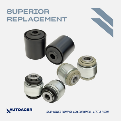 AUTOACER - 10p Rear Lower Control Arm Solid / Hydra Bushings, Stabilizer Bar Links & Tie Rods For JAGUAR S-TYPE 1999 - 2003, XJ8 / XJR 2003 - 2009