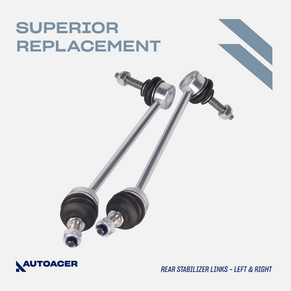 AUTOACER Front & Rear Suspension Kit 12p - Front Upper Lower Control Arms, Steering Knuckle Arms, Stabilizer Links, Tie Rods & Sway Bar Bushings For S-Type 1999-2003