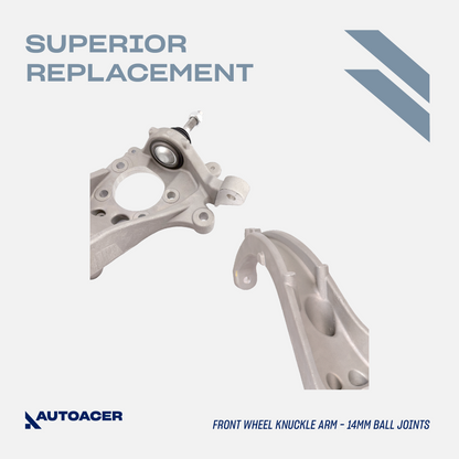AUTOACER - 2p Front Left Right Steering Knuckle Arms W/14mm Ball Joints for Jaguar S-Type 1999 - 2003 
