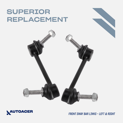 AUTOACER - 6p Front Knuckle Arms w/Ball Joints Fitted, Tie Rods & Sway Bar Links For Jaguar S-Type 1999 - 2003 