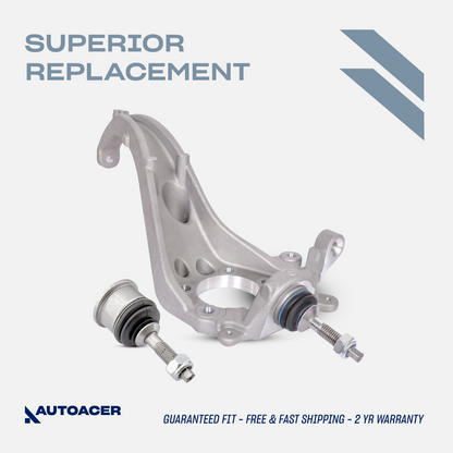 AUTOACER - 2p Front Lower Steering Knuckle Control Arm Left Side with Ball Joint Fitted and Steering Knuckle Arm Ball Joint 14mm Right Side For JAGUAR S-TYPE 1999 - 2003