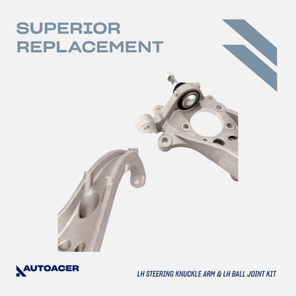 AUTOACER - 2p Front Lower Steering Knuckle Control Arm Right Side with Ball Joint Pre-Fitted & Ball Joint 14mm Left Side For Jaguar S-Type 1999-2003