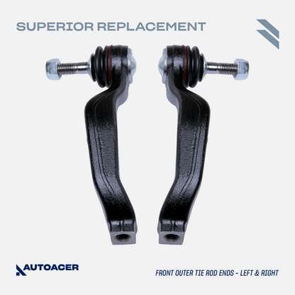 AUTOACER - 10p Front Upper Control Arms, Lower Ball Joints 14mm, Stabilizer Bar Links, Outer Tie Rod Set & Sway Bar Bushings For Jaguar S-Type 1999-2007