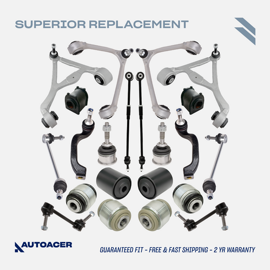 AUTOACER Front Rear Suspension Kit 22p - Control Arms, Bushings, Ball Joints, Stabilizer Bar Links & Tie Rods For JAGUAR S-TYPE 1999 - 2003 