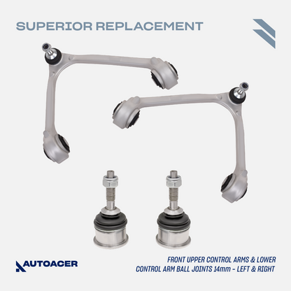 AUTOACER Front & Rear Suspension Kit 26p - Control Arms, Bushings, Ball Joints 14mm, Stabilizer Bar Links, Tie Rods & Sway Bar Bushings For JAGUAR S-TYPE 1999 - 2003