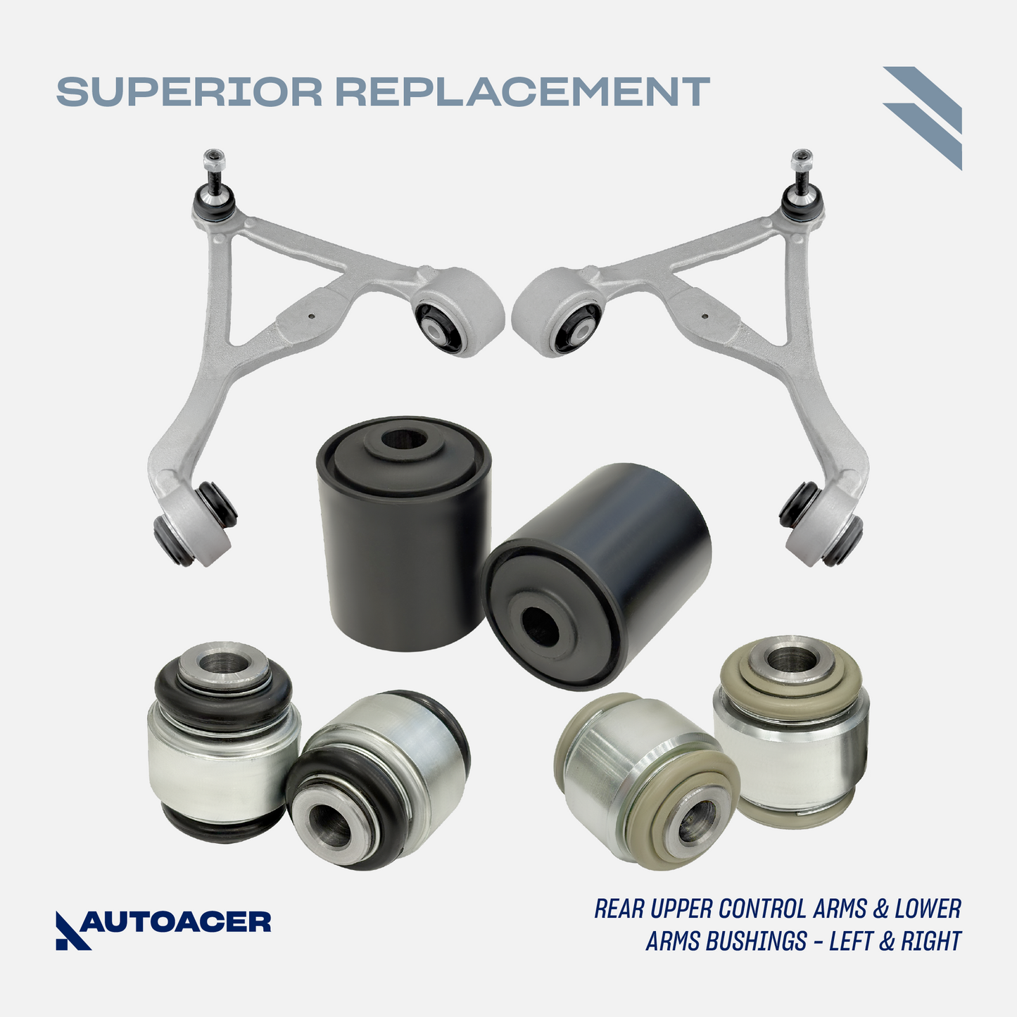 AUTOACER Front & Rear Suspension Kit 26p - Control Arms, Bushings, Ball Joints 14mm, Stabilizer Bar Links, Tie Rods & Sway Bar Bushings For JAGUAR S-TYPE 1999 - 2003
