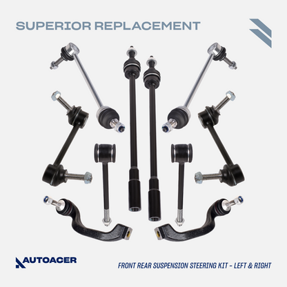 AUTOACER Front & Rear Suspension Kit 26p - Control Arms, Bushings, Ball Joints 14mm, Stabilizer Bar Links, Tie Rods & Sway Bar Bushings For JAGUAR S-TYPE 1999 - 2003
