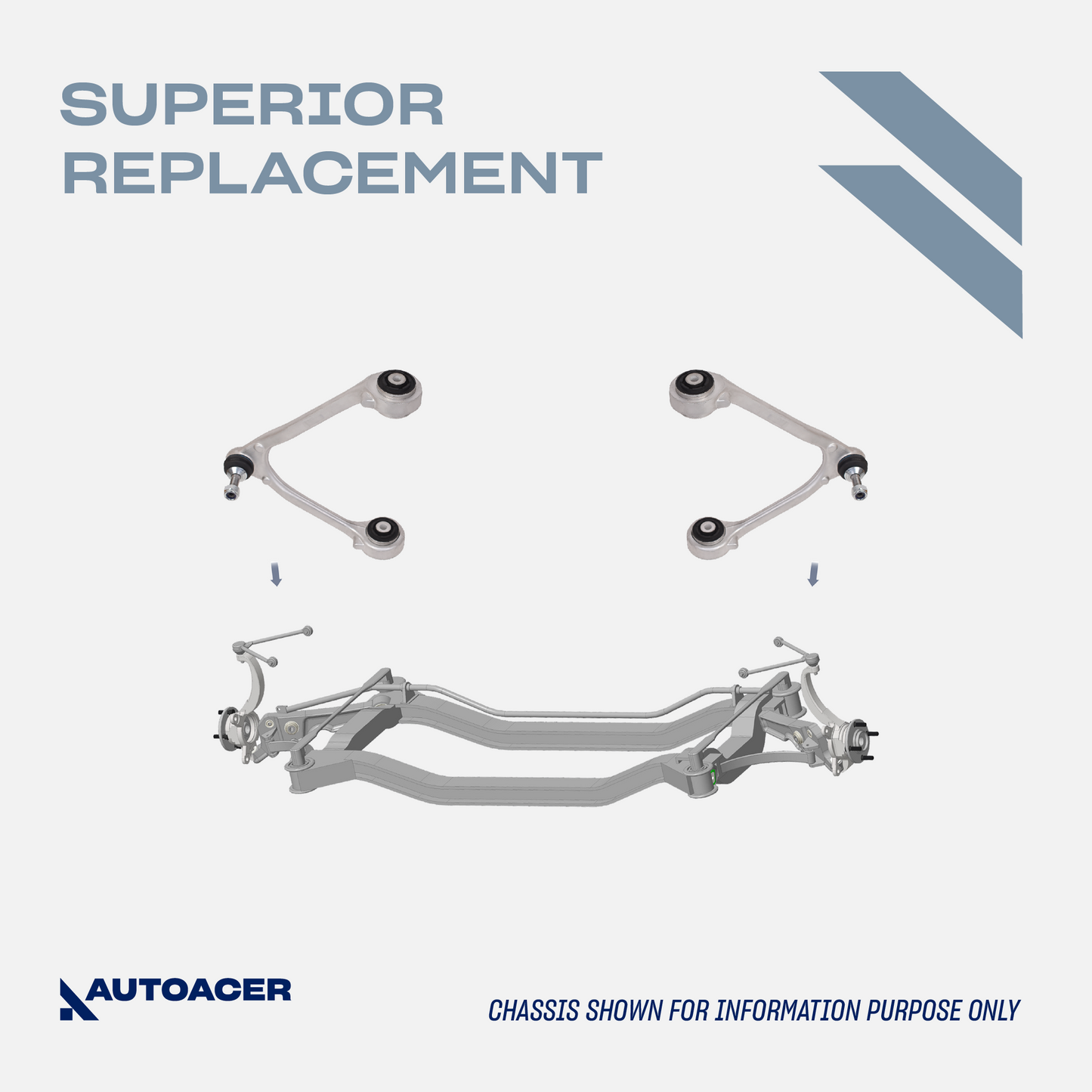 AUTOACER - Front Upper Control Arm Kit 2 pcs with Ball Joint & Bushings Fitted for JAGUAR S-TYPE, XJ (XJR / XJ8 / XJR575), XK / XKR / XKR-S, F-TYPE, VANDEN PLAS, SUPER V8