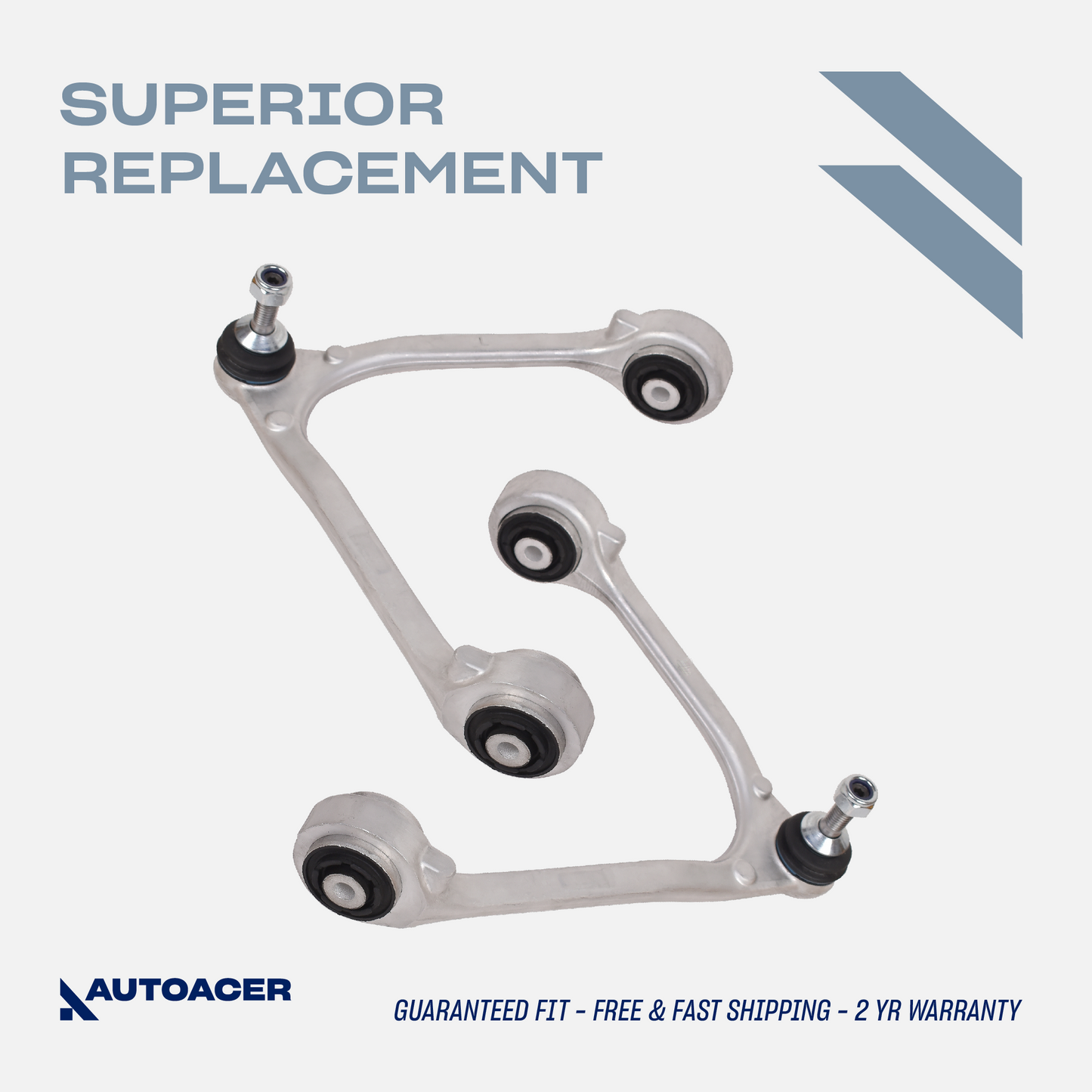 AUTOACER - Front Upper Control Arm Kit 2 pcs with Ball Joint & Bushings Fitted for JAGUAR S-TYPE, XJ (XJR / XJ8 / XJR575), XK / XKR / XKR-S, F-TYPE, VANDEN PLAS, SUPER V8