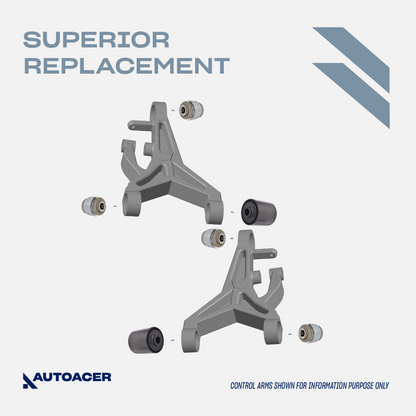 AUTOACER - Rear Upper Control Arms, Lower Hydra Bushings, Tie Rod Assembly and Sway Bar Links 12 Pcs for S-TYPE, XK / XKR / XKR-S, XF / XFR / XFR-S, Vanden Plas, Super V8, XJ