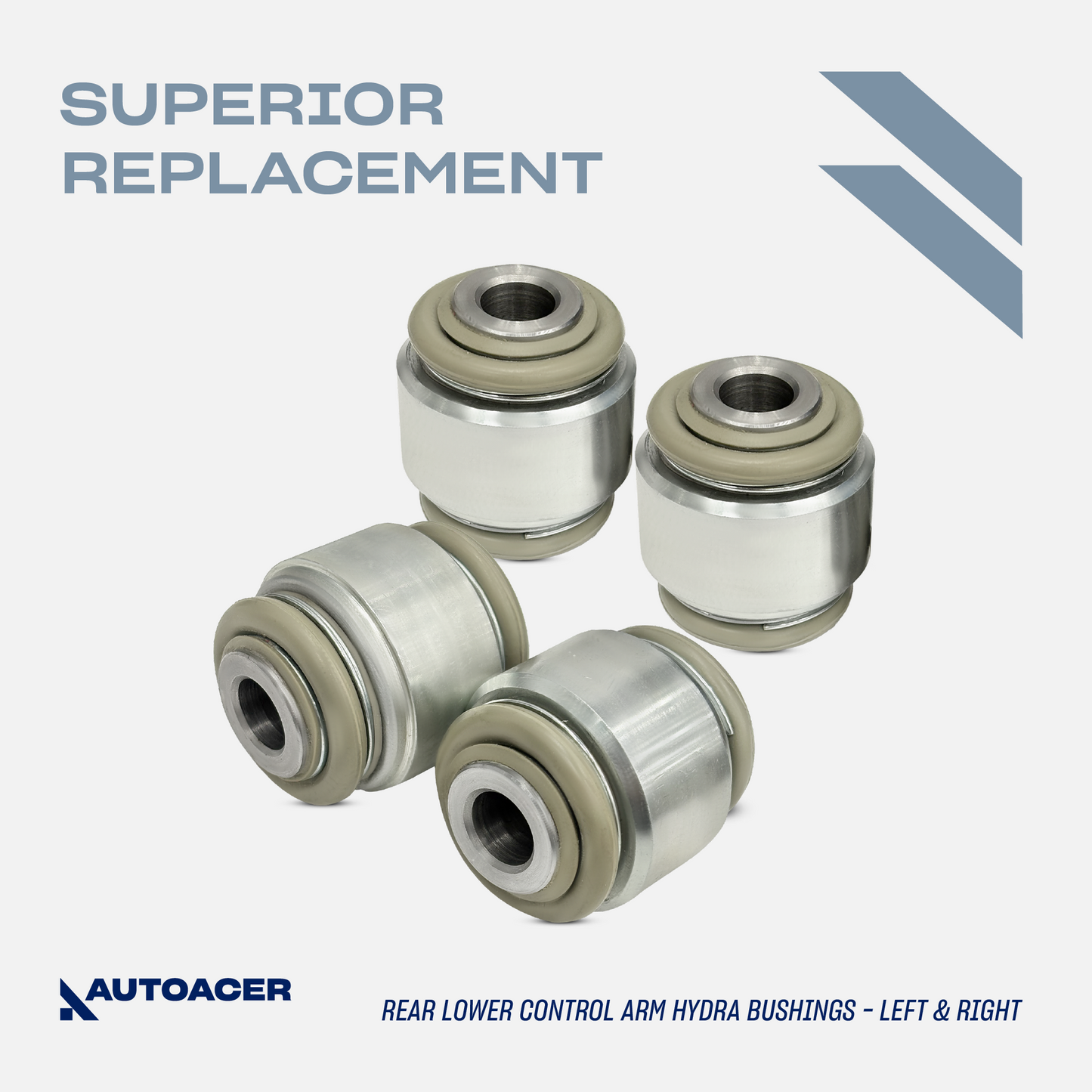 AUTOACER Rear Upper Control Arms & Lower Control Arm Hydra Bushings 8 Pc for XK XKR XJ XJR XF XFR SUPER V8 VANDEN PLAS S-TYPE