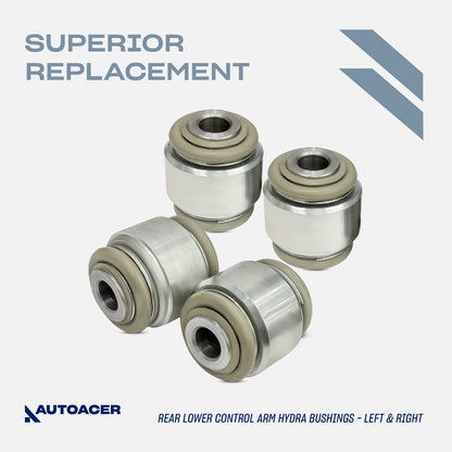 AUTOACER Rear Upper Control Arms & Lower Control Arm Hydra Bushings 8 Pc for XK XKR XJ XJR XF XFR SUPER V8 VANDEN PLAS S-TYPE