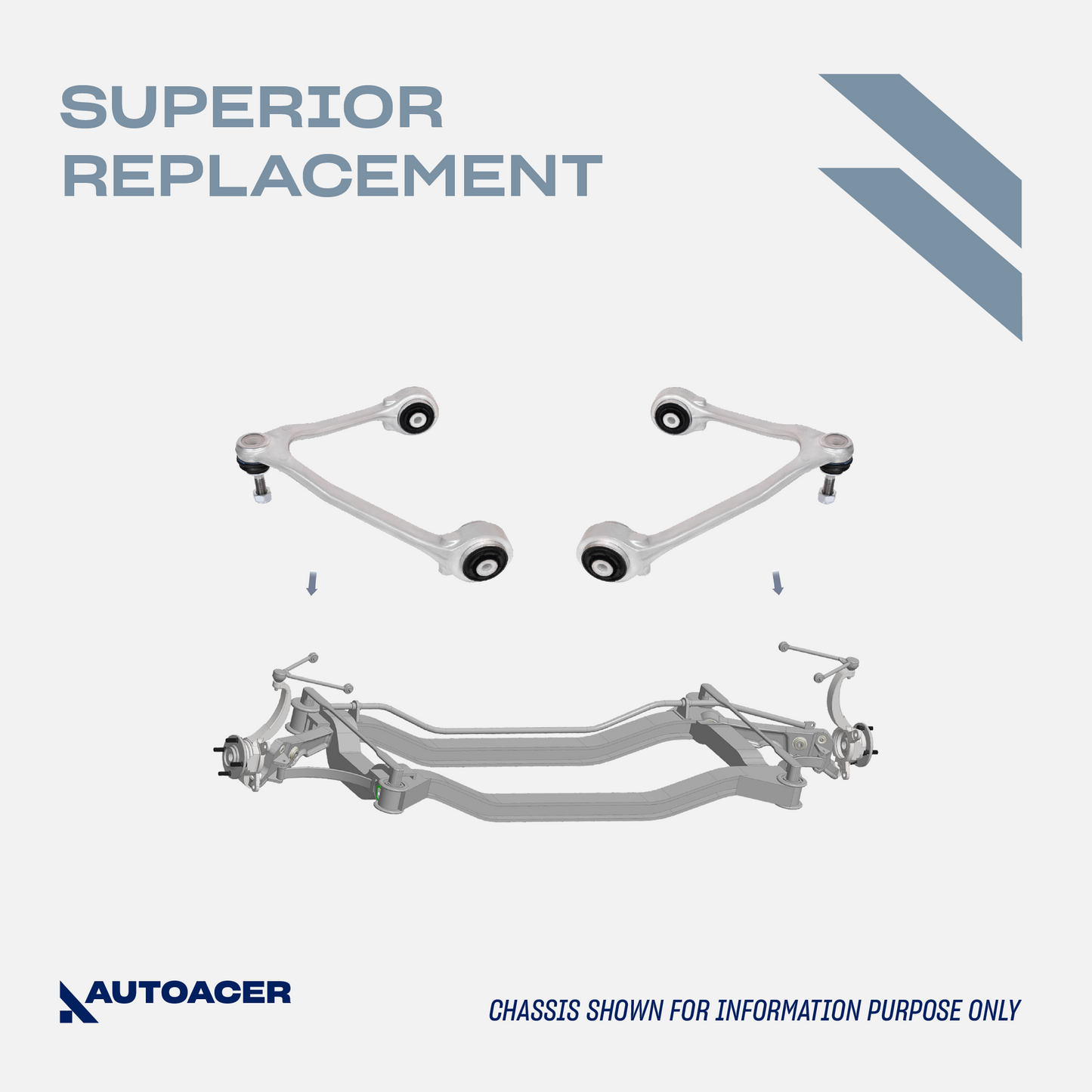AUTOACER - Front Upper Control Arm Kit 2 Pcs with Ball Joint and Bushes Fitted for JAGUAR S-TYPE V6 V8 1999 - 2008, XF / XFR / XFR-S 2008 - 2015