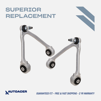 AUTOACER - Front Upper Control Arm Kit 2 Pcs with Ball Joint and Bushes Fitted for JAGUAR S-TYPE V6 V8 1999 - 2008, XF / XFR / XFR-S 2008 - 2015