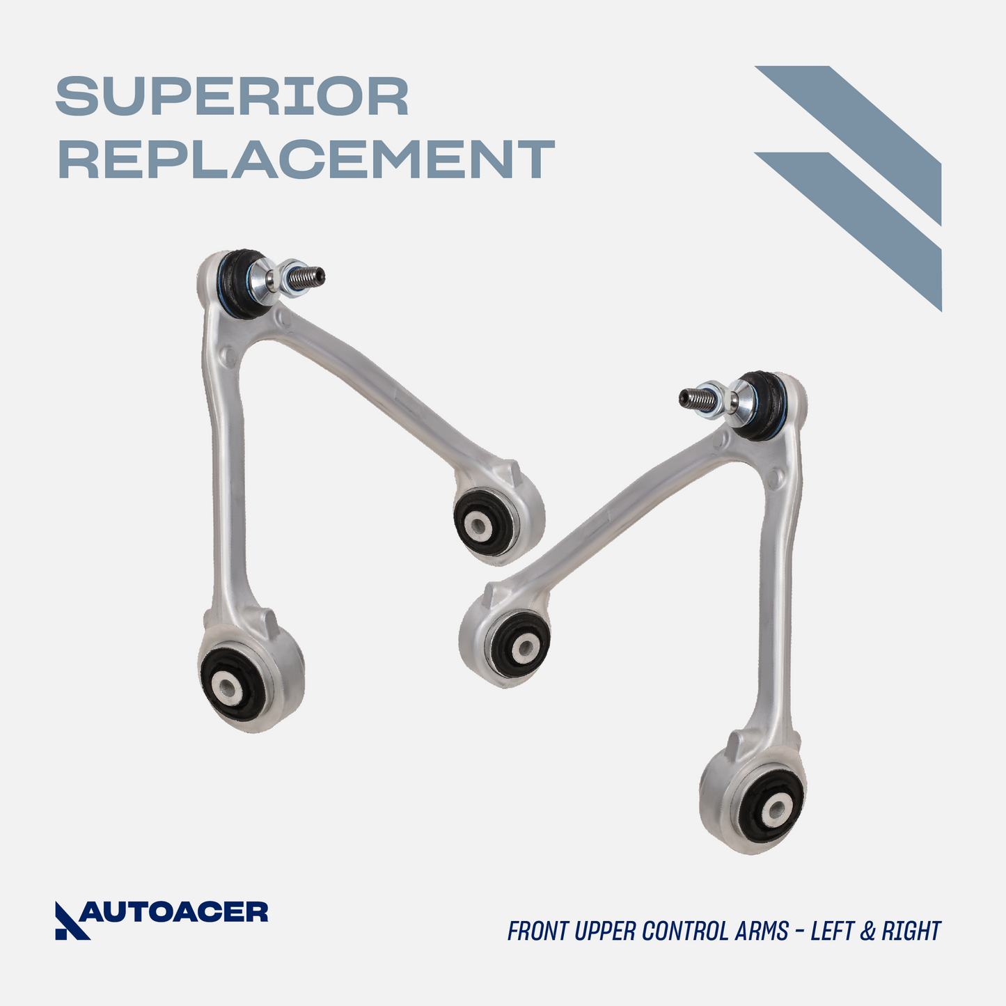 AUTOACER Front Upper & Lower Control Arm Kit 4 Pcs with Ball Joints and Bushings Fitted - Fits S-Type V6 V8 1999 - 2008, XF / XFR / XFR-S (X250) 2008 - 2015