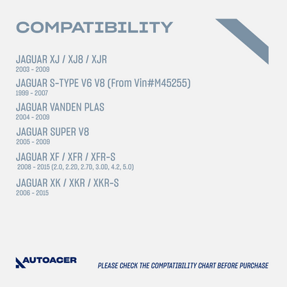 AUTOACER - Front Lower & Lower Control Arm Kit with Bushings Fitted 4 Pcs Fits S-TYPE, XF (XFR / XFR-S), XJ (XJR / XJ8), SUPER V8, VANDEN PLAS, XK / XKR / XKR-S