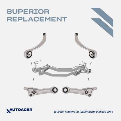 AUTOACER - Front Lower & Lower Control Arm Kit with Bushings Fitted 4 Pcs Fits S-TYPE, XF (XFR / XFR-S), XJ (XJR / XJ8), SUPER V8, VANDEN PLAS, XK / XKR / XKR-S