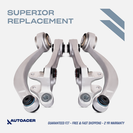 AUTOACER - Front Lower & Lower Control Arm Kit with Bushings Fitted 4 Pcs Fits S-TYPE, XF (XFR / XFR-S), XJ (XJR / XJ8), SUPER V8, VANDEN PLAS, XK / XKR / XKR-S
