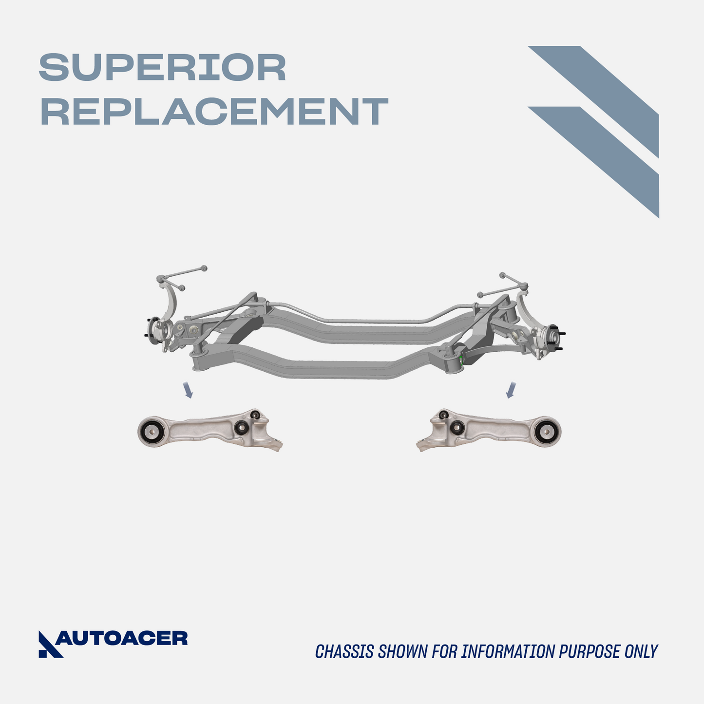 AUTOACER Front Lower Rearward Control Arm Kit 2 Pcs for S-TYPE V6 V8, XJ / XJR / XJ8, SUPER V8, VANDEN PLAS, XK, XF / XFR / XFR-S