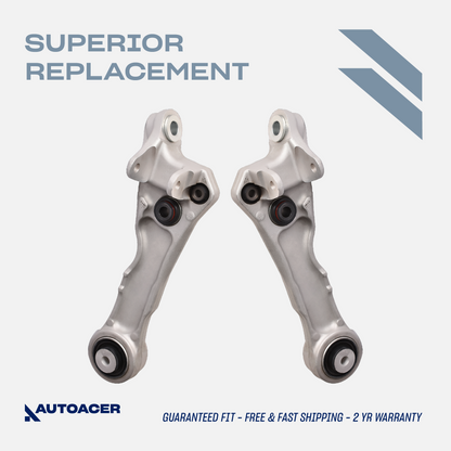 AUTOACER Front Lower Rearward Control Arm Kit 2 Pcs for S-TYPE V6 V8, XJ / XJR / XJ8, SUPER V8, VANDEN PLAS, XK, XF / XFR / XFR-S