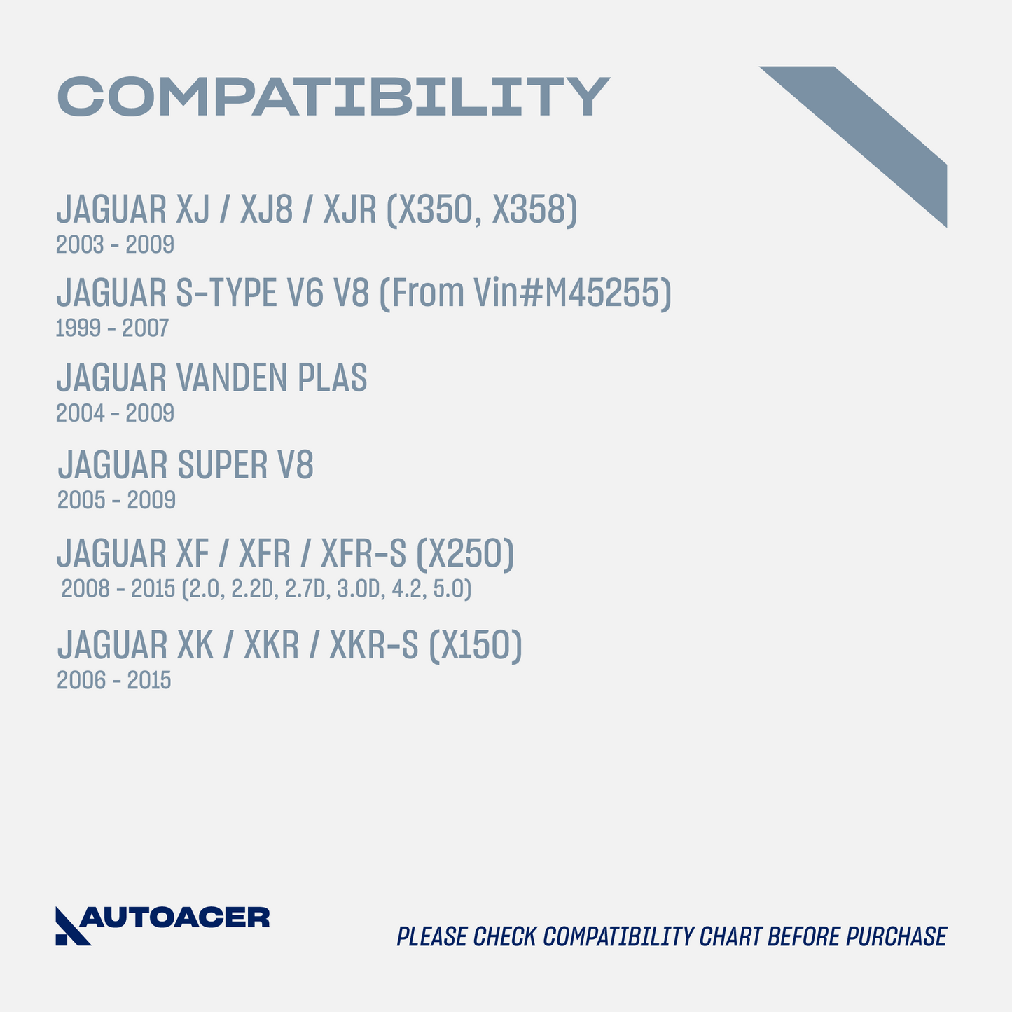 AUTOACER - 6p Front Lower Trailing Control Arm Bushings for JAGUAR S-TYPE, XJ / XJR / XJ8, SUPER V8, VANDEN PLAS, XK / XKR / XKR-S, XF / XFR / XFR-S