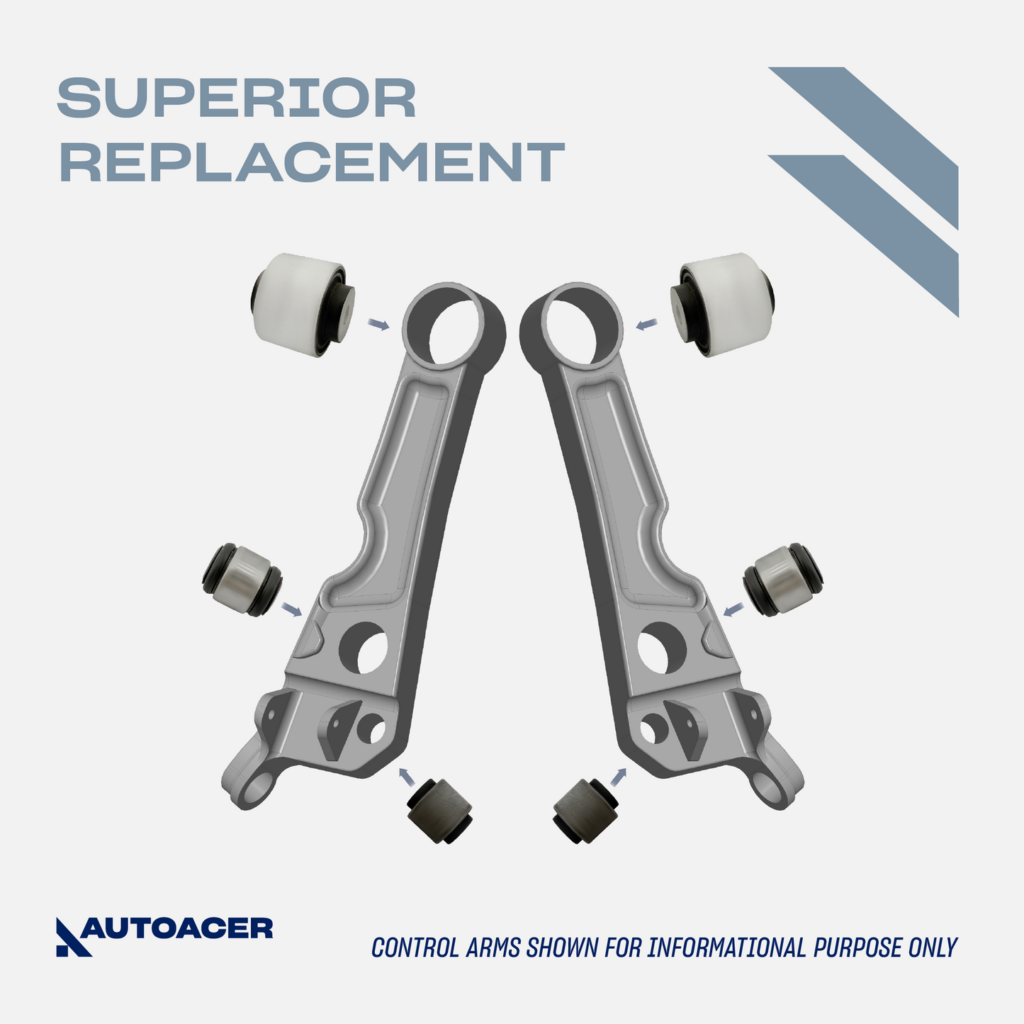 AUTOACER - 6p Front Lower Trailing Control Arm Bushings for JAGUAR S-TYPE, XJ / XJR / XJ8, SUPER V8, VANDEN PLAS, XK / XKR / XKR-S, XF / XFR / XFR-S